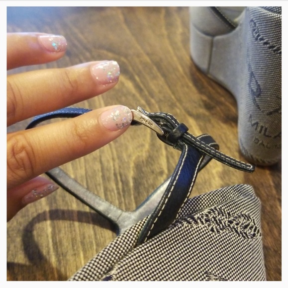 Prada Heritage Logo platform wedge sandals - Picture 3 of 8